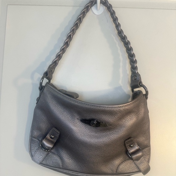 Elliott Luca Metallic Silver Rope Handle Hobo Y2K Hand Bag - Picture 3 of 11